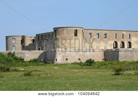Sweden, The Ruin Of Borgholm Renaissance Castle