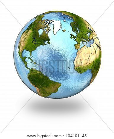 Europe And North America On Earth