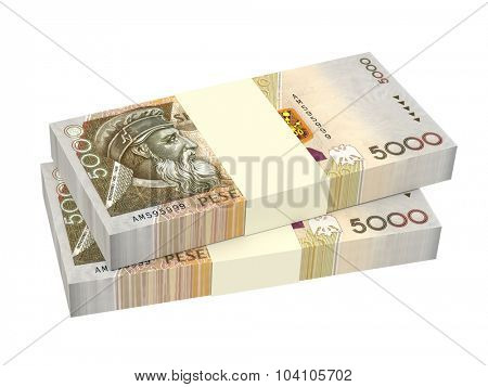 Albanian money isolated on white background. Computer generated 3D photo rendering.