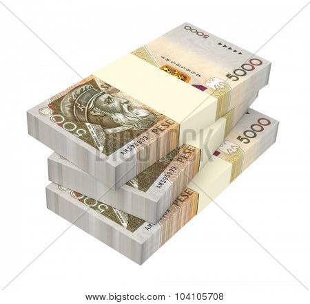 Albanian money isolated on white background. Computer generated 3D photo rendering.