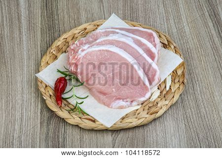 Raw Porl Steak