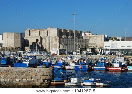 Tarifa castle and harbour.