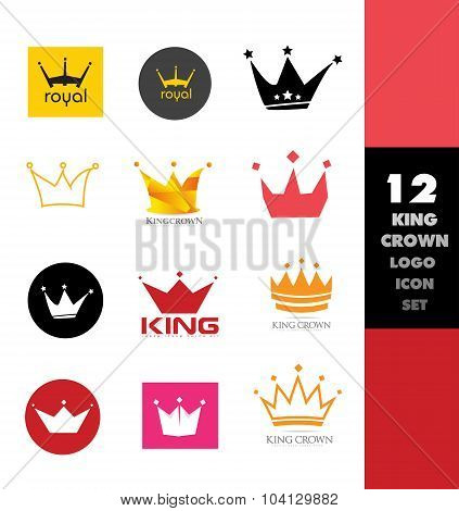 Crown Logo Icon Set