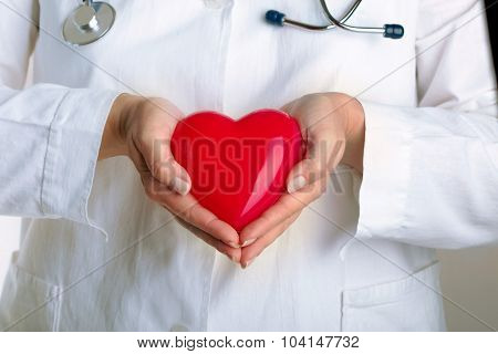 Doctor Holding Red Heart