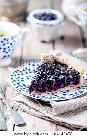 Blueberry, bilberry tart with lavender
