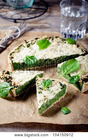 Spinach and Gruyere cheese tart