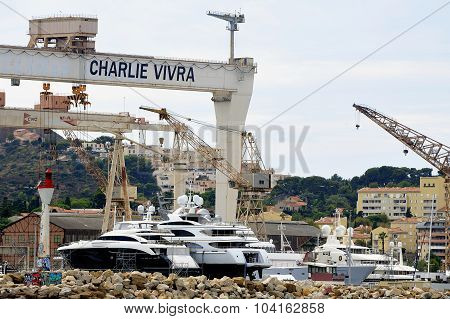 Shipyard In La Ciotat Near Marseille