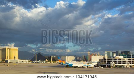 Cloudly morning at Las Vegas Airport