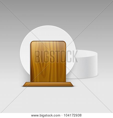 White Round Blank Beer Coasters Vector Isolated