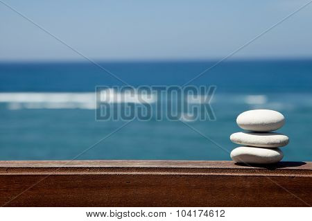 Stack of pebble stones at the beach