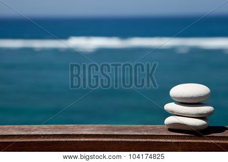Stack of pebble stones at the beach