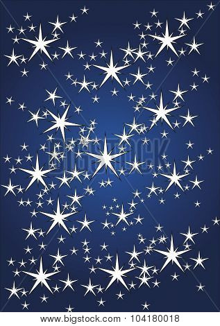 Stars Pattern on Dark Blue Background