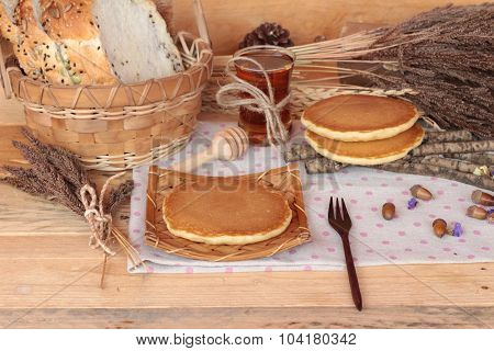 Sweet Pancake With Honey Of Delicious.