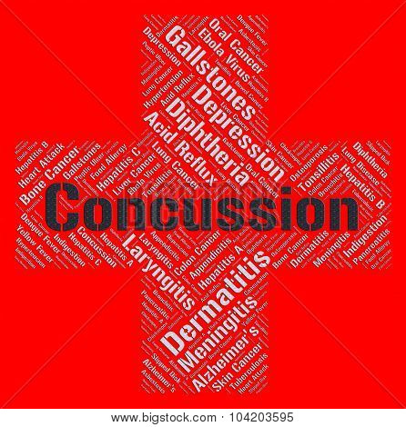 Concussion Word Means Brain Injury And Attack