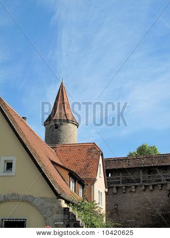 Mittelalterliche Mauer von Rothenburg, Deutschland