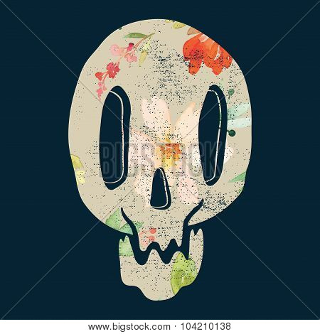 Print Depicting A Skull. Illustration Poster.