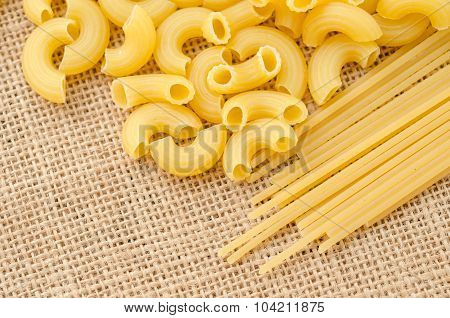 Raw Spaghetti Macaroni.