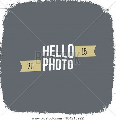 1Grunge vector vintage texture. Photo frame with hipster logo