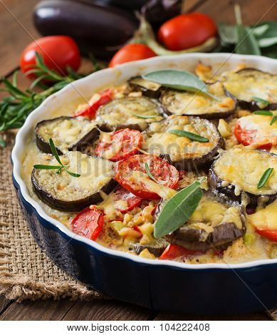 Moussaka (eggplant casserole) - a traditional Greek dish