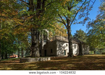 Church and Park in Town of Metsovo, Epirus