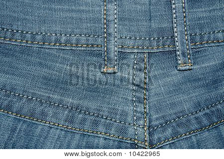 Leere Leder-Etikett auf Blue jeans