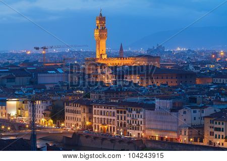 Florence cityscape with palazzo Vecchio