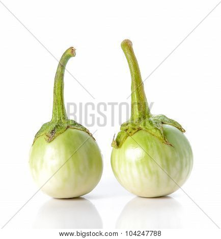 Eggplant On White Background.