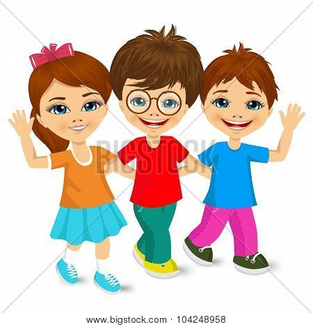 children kids walking to school