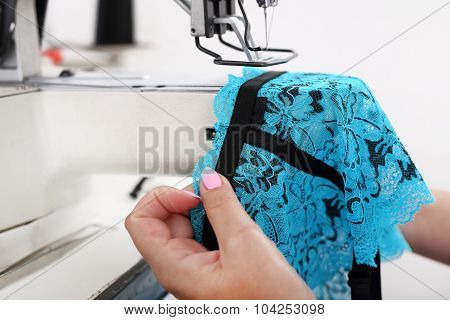 Sewing underwear.