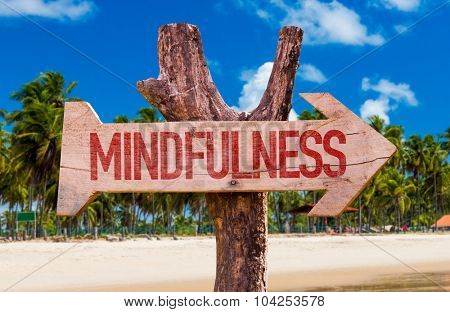 Mindfulness arrow with beach background