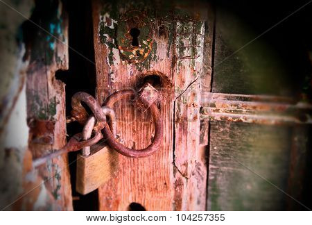 Rusty Lock And Keyhole
