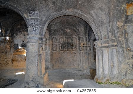 Good Saved Queens Hall In Ancient Cave City Uplistsikhe In Gori Region, Georgia.
