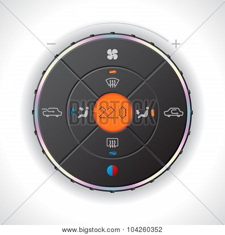 Car Climatronic With Orange Lcd