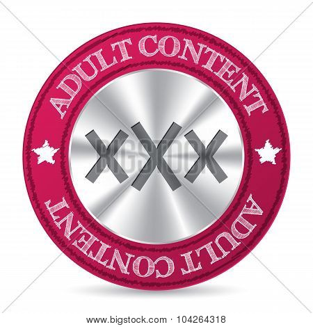Adult Content Badge With Metallic Xxx In Center