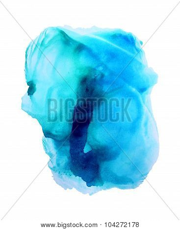 Abstract blue sky watercolor background.