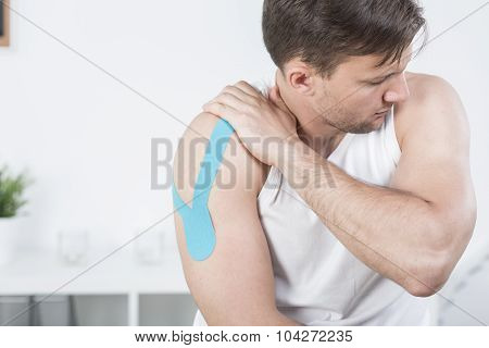 Athletic Man During Kinesiotherapy