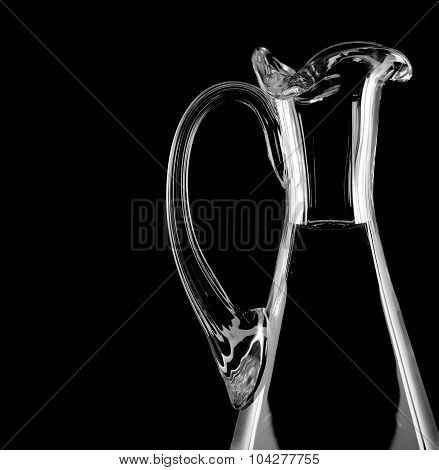 Close up of a crystal decanter