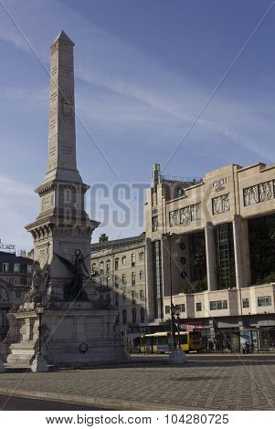 Praca Dos Restauradores In Lisbon
