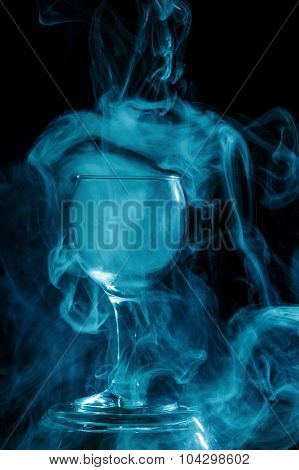 Aquamarine Smoke In A Glass. Halloween.