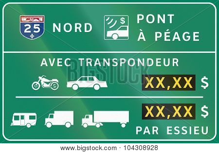 Toll Panel In Canada
