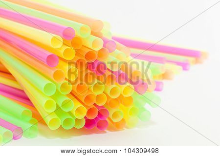 Vibrant Colors Drinking Straws Plastic Type