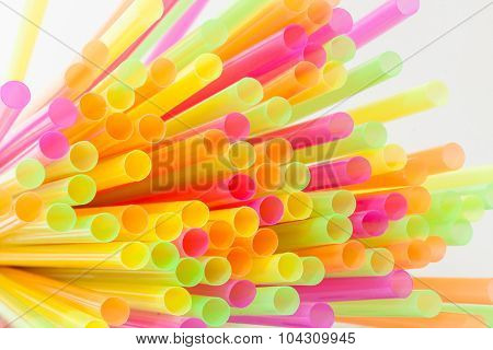 Vibrant Colors Drinking Straws Plastic Type