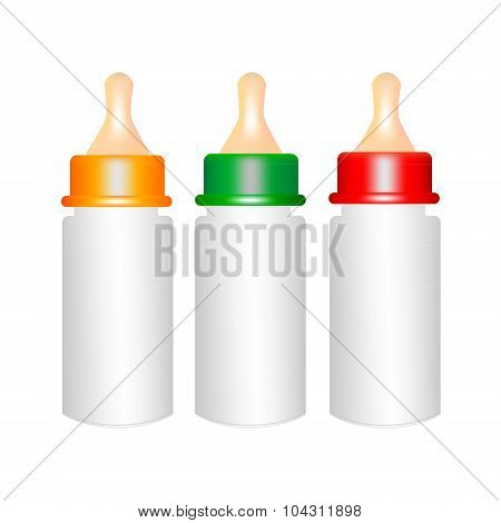Baby Milk Bottle on White Backgroundvector .