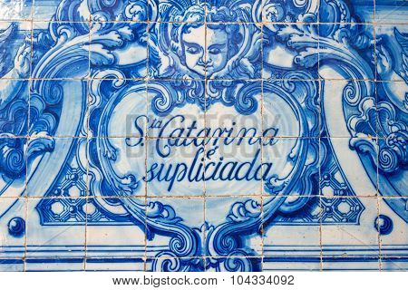 Detail of Santa Catarina chapel in Porto