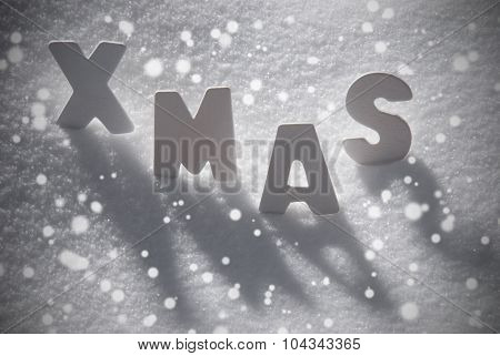 White Christmas Text Xmas On Snow, Snowflakes