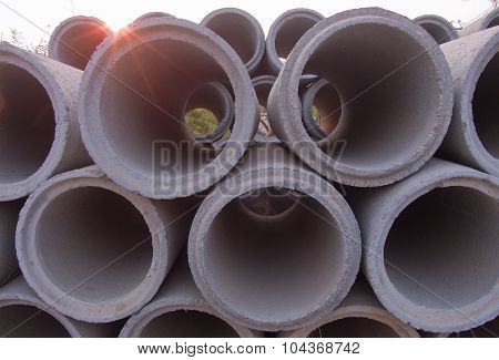Pipe of cement for the building trade