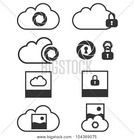 Cloud data backup icons