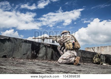 Navy SEAL in action