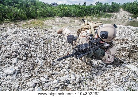 Navy SEAL in action