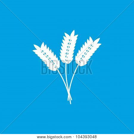 Cereals icon, white
